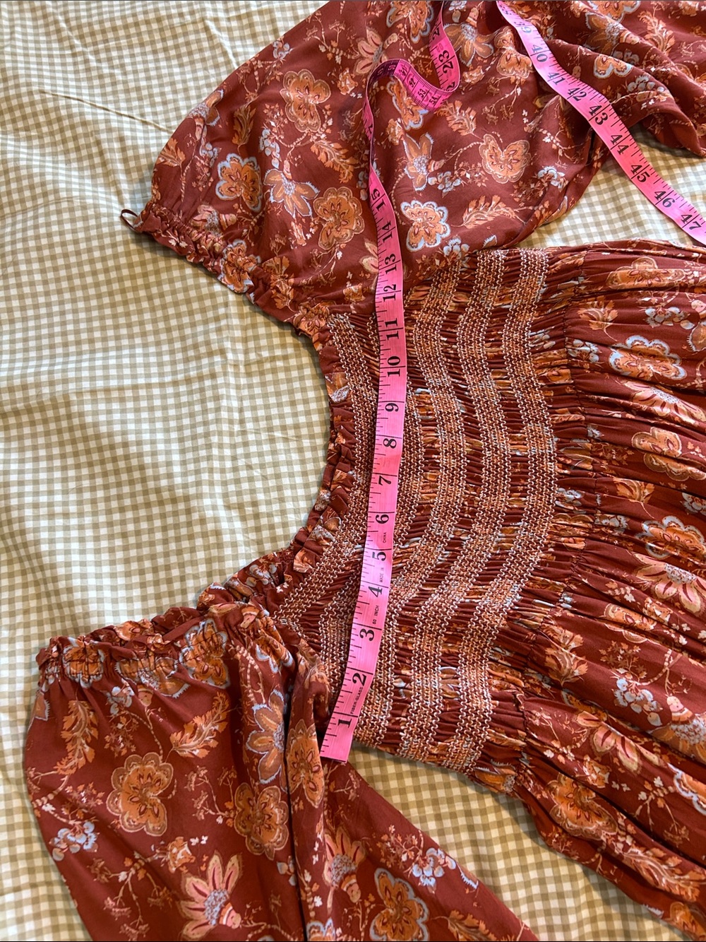 Free People Rust Floral Smocked Maxi Dress - Picture 6 of 6